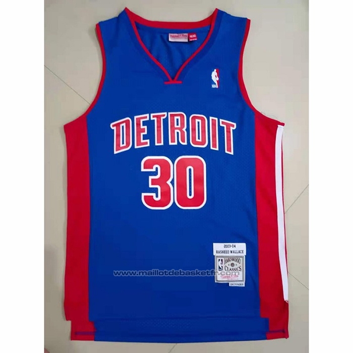 Maillot Detroit Pistons Rasheed Wallace #30 Mitchell & Ness 2003-04 Bleu